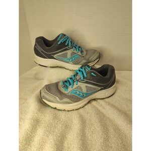 Saucony Cohesion Women Athletic Sneaker Gray Turquoise Size-6